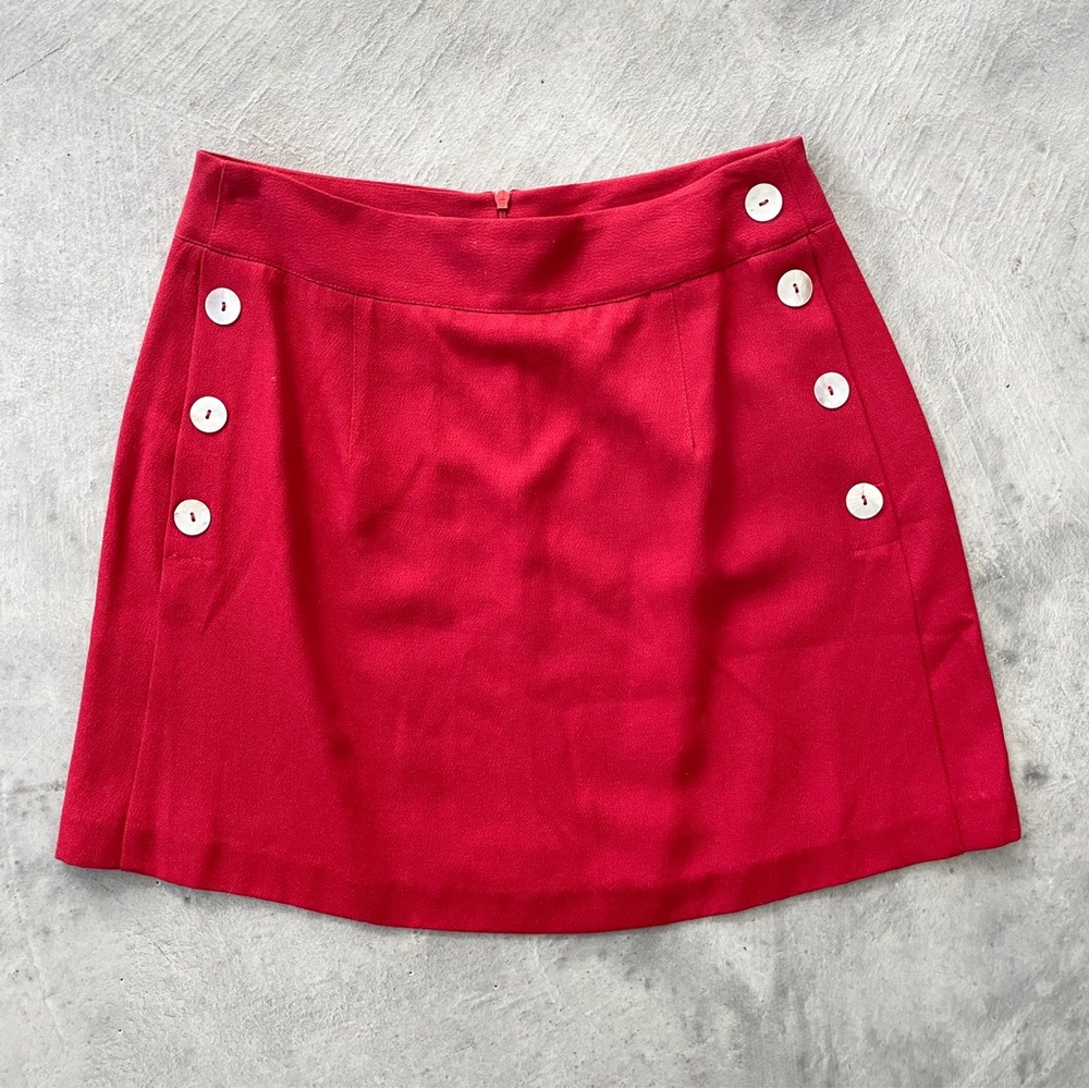 Vintage 90s EXPRESS red sailor inspired rayon mini skirt